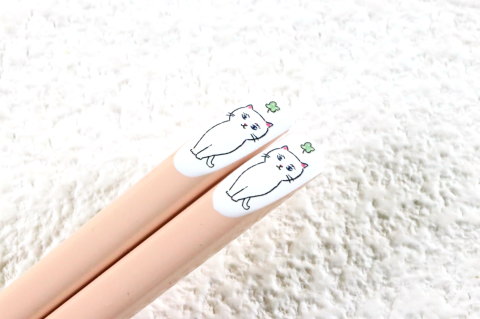 箸 ハルペイ猫 シロ(天削げの絵)