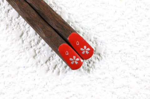 箸 天削げ 桜 朱の上部