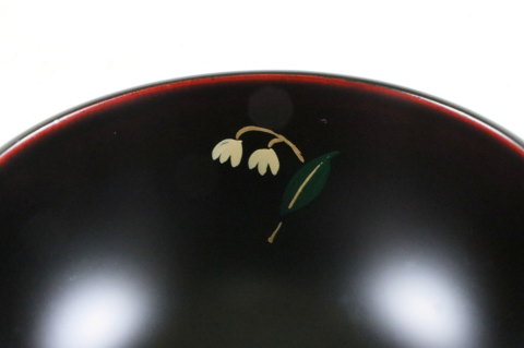 汁椀 切立 溜塗 すずらん